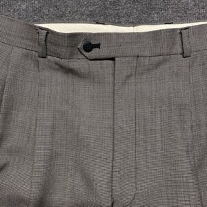 Vintage Louis Raphael Wool Blend Pleated Houndstooth Cuffed Pants Men's 36x30